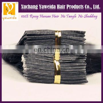 High quality double drawn tape hair extensions remy hair skin weft