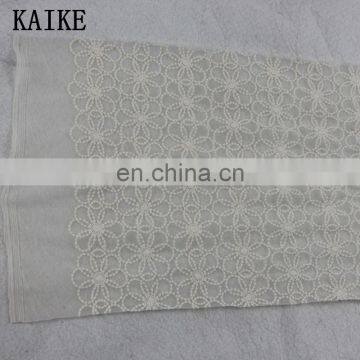 Wholesale Custom White Voile Embroidery Chantilly Lace Fabric photo-2