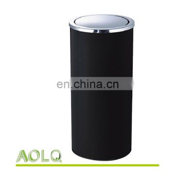 Bank mall school hotel lobby elevator lacquer round with flip cover shake trash can recycling bin