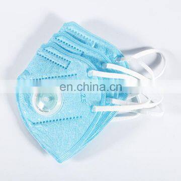 Non woven raw material pm2.5 respirator blue dust face mask with valve