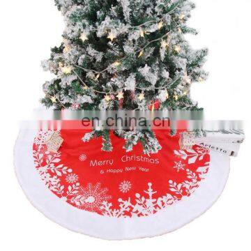 I@home Red Christmas Tree Stump Cover Snowflake Christmas Tree Skirt Carpet photo-2