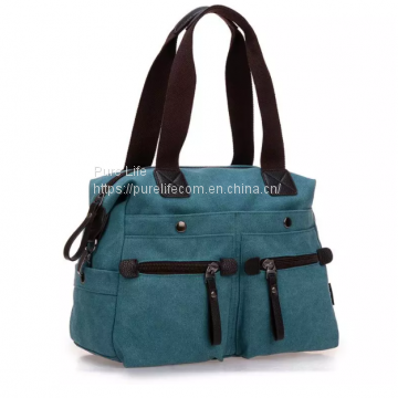 Solid casual large chain Shoulder Handbag Vanilla