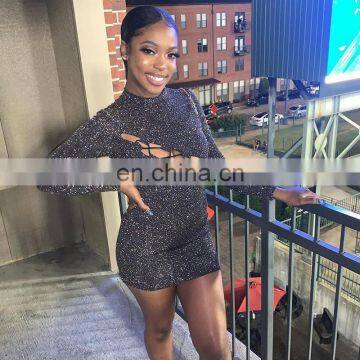 LAITE D2201 Autumn&winter New Arrivals Fashion Hollowing Out Mini Sexy Dress Women Bandage Party Club Dresses photo-6