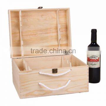 Handmade Natural Color 6 Bottles Wine Gift Box Wooden,wine Packaging Boxes