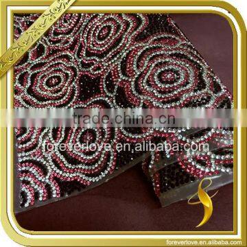 Wholesale rhinestone iron on patches hot fix rhinestone mesh for dress FRM-233