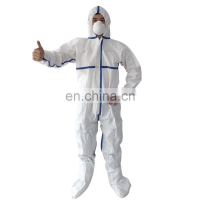 Waterproof Disposable Microporous Non woven Coveralls PPE Suit with Taped Seam