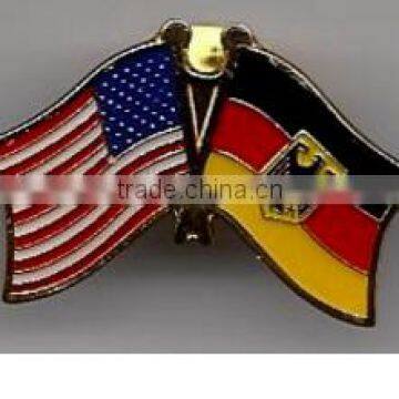 Custom design high quality cloisonne hard enamel filled Germany Eagle World Flag Lapel Pin