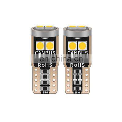 T10 Car LED Light Cross Border Hot Selling Vehicle Decoding Bulb Small Side Marker Lamp License Plate Reading Lamp W5w 3030 6LED