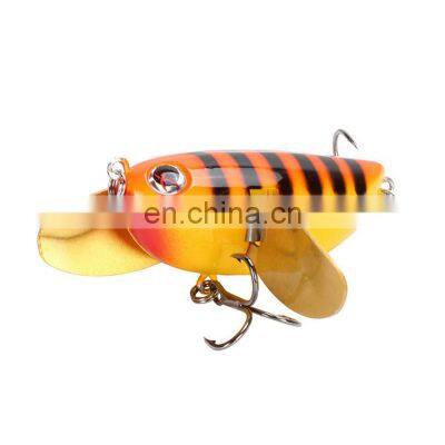 The Newest 6cm 12.6g 3D Eyes Hard Popper With Graceful Spoons Lures For Saltwater Freshwater Topwater Popper