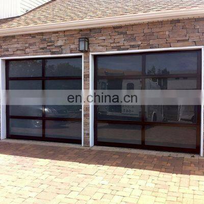 Canada Industrial Sectional Electric Automatic Low-E Glass Aluminum Garage Door With Motor