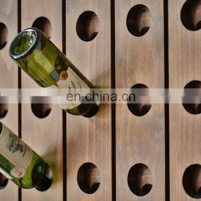 Wine Rack Wooden Over the Wall Hanging Shelf With Holes photo-4