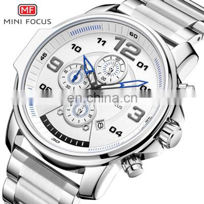 FOCUS MF0229G Wrist Watch Chronograph Calendar Watches Current Quartz Stainless Steel for Men 2019 Men's MINI FOCUS Analog 1 Pcs