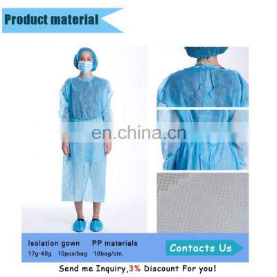 Medical Waterproof Plastic Non-Woven Fabric Disposable Protective Isolation Surgical Gown photo-3