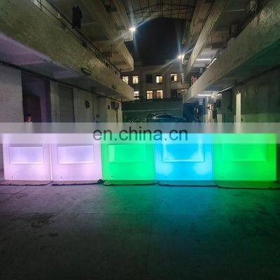 LED Glowing Corner L Shape White Straight LED Mobile Bar Counter Portable LED Light Modern Furniture Commercial