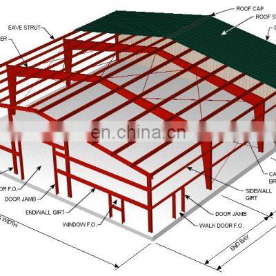 Prefabricated Steel Building Design With Drawings for Warehouse and Workshop Hangar