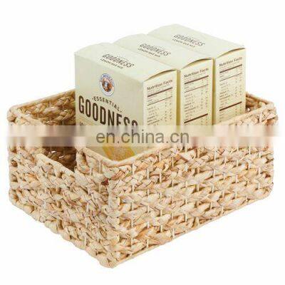 Handmade Organic Woven Hyacinth Hyacinth Braided Pantry Storage Bin Woven Natural Basket vietnam cheap wholesale