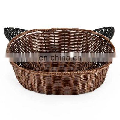 Hot Sale Rattan Pet Cat Bed Cane Bed Spring Summer Kitty Breathable Cute Look Cat Nest Durable House Wholesale made in Vietnam