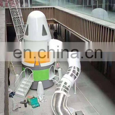 Combines PE Wooden Outdoor Playground and Customized Amusement Equipment Stainless Steel Slide photo-4