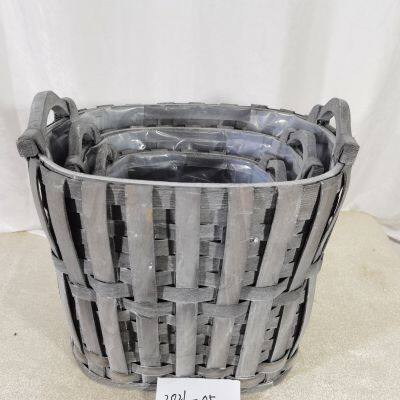 Planter Wholesale For gardening flower basket Factory Supply Poplar natural material