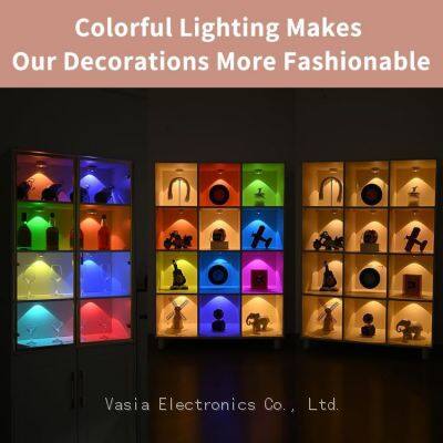 Display Cabinet Puck Lights - Adhesive Strip Lights for Glass Shelves photo-4