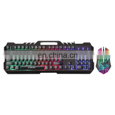 Customized New brand 2020 wires gaming keyboard mouse set gaming keyboard set