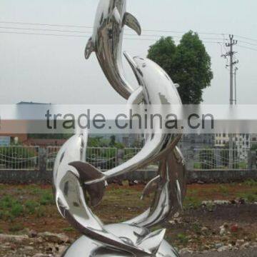 stainless steel dolphine sculpture outdoor sculpture