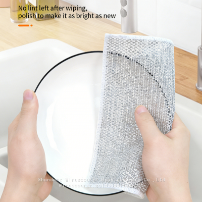 Vente directe de la fabrique - Toile d'acier pour nettoyage sans huile, pour les plaques de cuisson, lingette argentée pour la vaisselle
