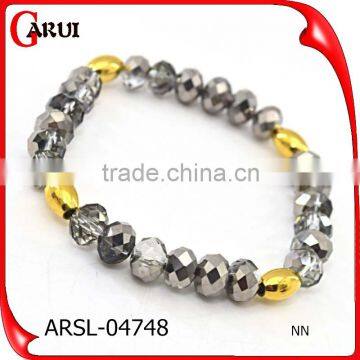 Stainless Steel Jewelry Fashion Yellow Pink Crystal Bead Bracelet photo-4