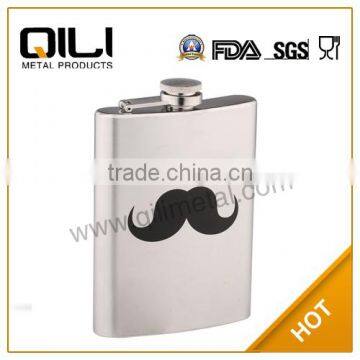 UK mustache hip flask/UK flagon