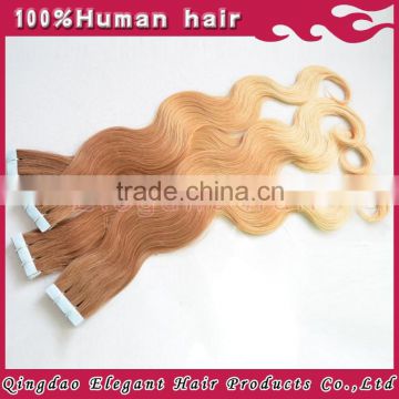 Two Tone Ombre Brazilian Hair Weave Wet And Wavy Remy Ombre Tape Hair Extension