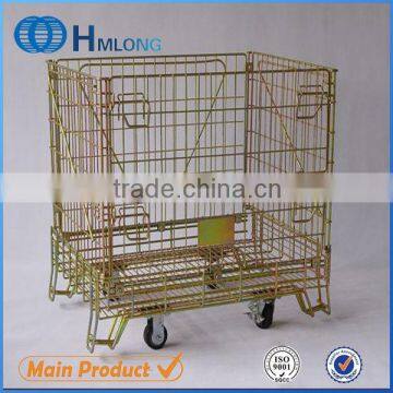 Welded heavy duty wire storage basket with wheels