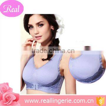Fashion Front Closure Yoga Sports Bra /seamless Lace Bra photo-3