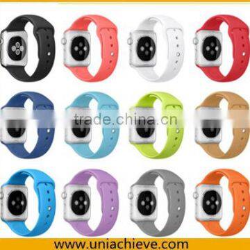 Oem welcome colorful silicone rubber sport strap for apple watch band
