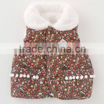 Japanese Wholesale Products High Quality Cute Flower Pattern Baby Winter Vest Toddler Clothing Kids Wear Infant Clothes photo-2