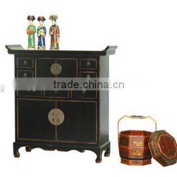 antique chinese style tall wood cabinet