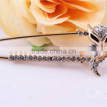 2014 Fashion Korea Wholesale Wedding Jewelry Fox Rhinestone Brooch Pin