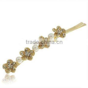 2015 Best selling sweet rhinestones flower hairpins