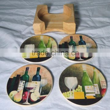 Skid resistance ceramic coaster