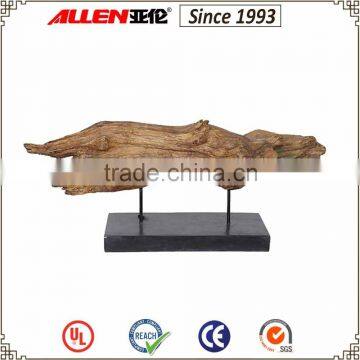 12.5" driftwood sculpture for home decoration, resin driftwood statue, artificial driftwood with stand