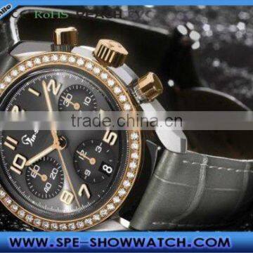 Men's Sport Leather Strap Chronographs Watch