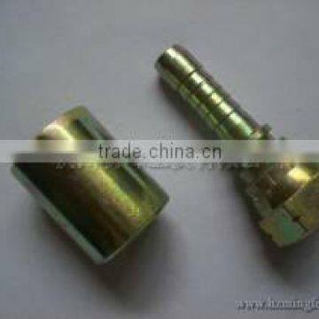 Straight hydraulic fitting and ferrule