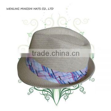 summer straw fedora hat for lady