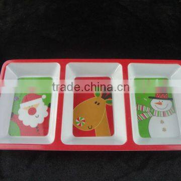 12.5 inch melamine snack trays for christmas holiday