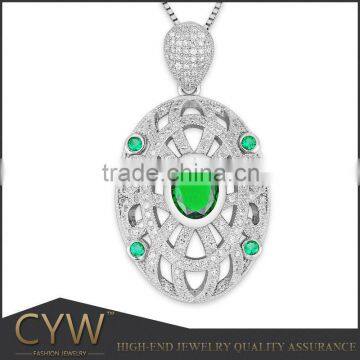 CYW custom necklace pendant high quality jewelry accessories oval sterling silver jewelry pendants charm