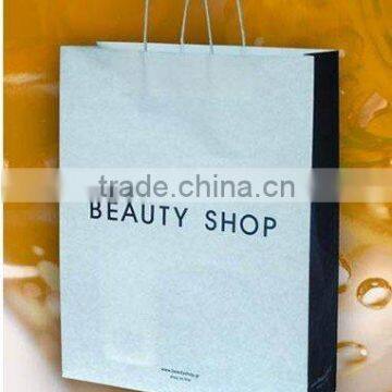 2015 white kraft paper shopping bag