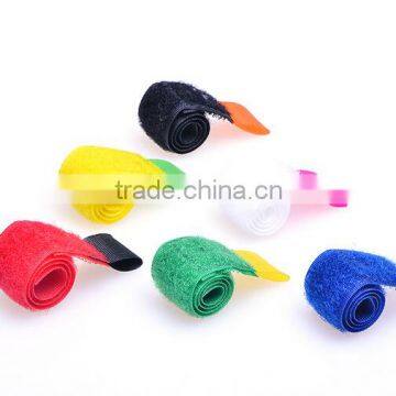 Colorful Adjustable Hook and Loop Wire Cable Tie With Label Tag photo-2