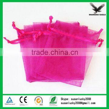 Organza gift bags hot pink