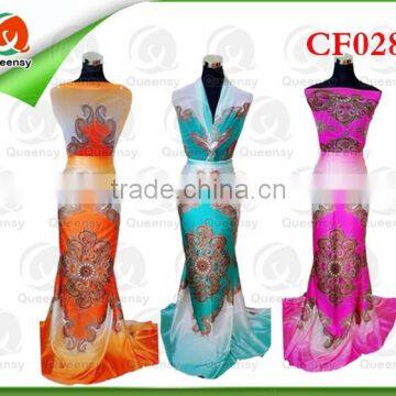 latest design prined patterns chiffon, beautiful chiffon for dress CF028