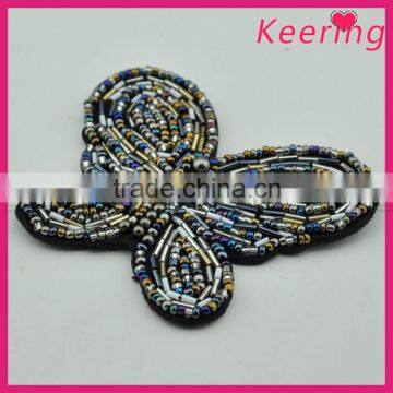 Keering Butterfly Design Handmade Embroidered Beaded Stone Appliques Wholesale WPH-1825 photo-3