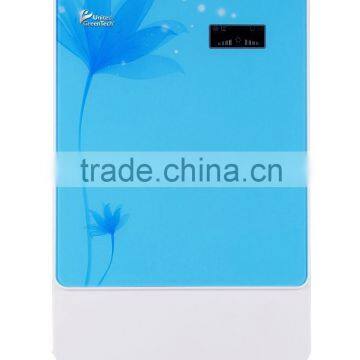 Blue panel wall-mounted RO water purifier with pressure barrel